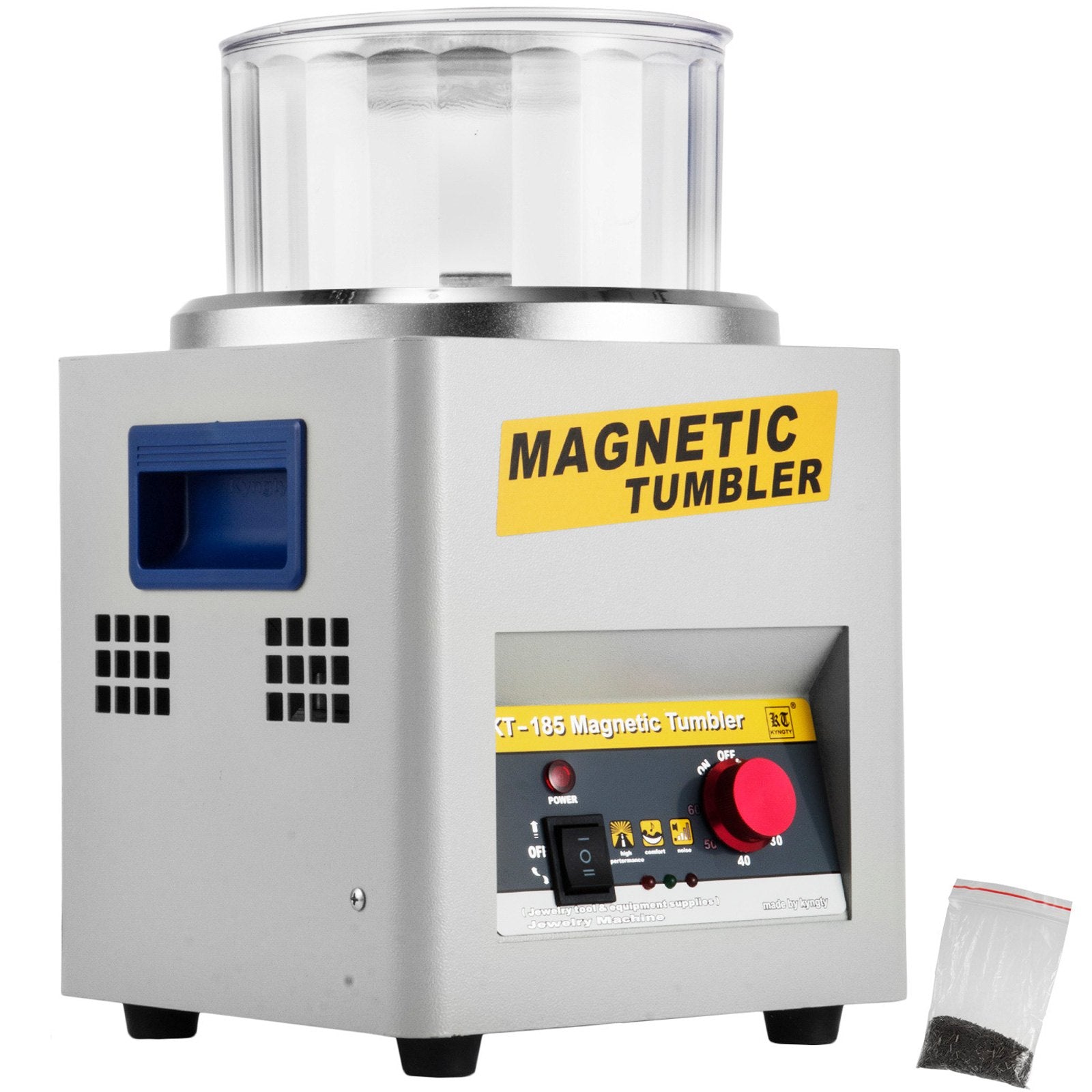 Magnetic Tumbler, 180mm Jewelry Polisher Tumbler,2000 RPM KT-185 Jewelry Polisher Finisher With Adjustable Direction And Time For Jewelry