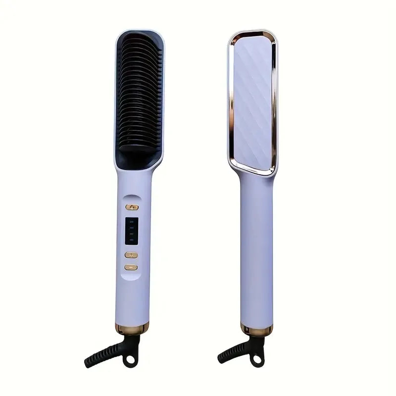 Professional Ionic Hair Straightening Brush, Fast Heating Ceramic With Auto Lock & Shutoff, Anti-Scald, 110V With LED Screen, 30 Temperature Settings, Ideal For Home, Travel & Salon Use, Hair Brush