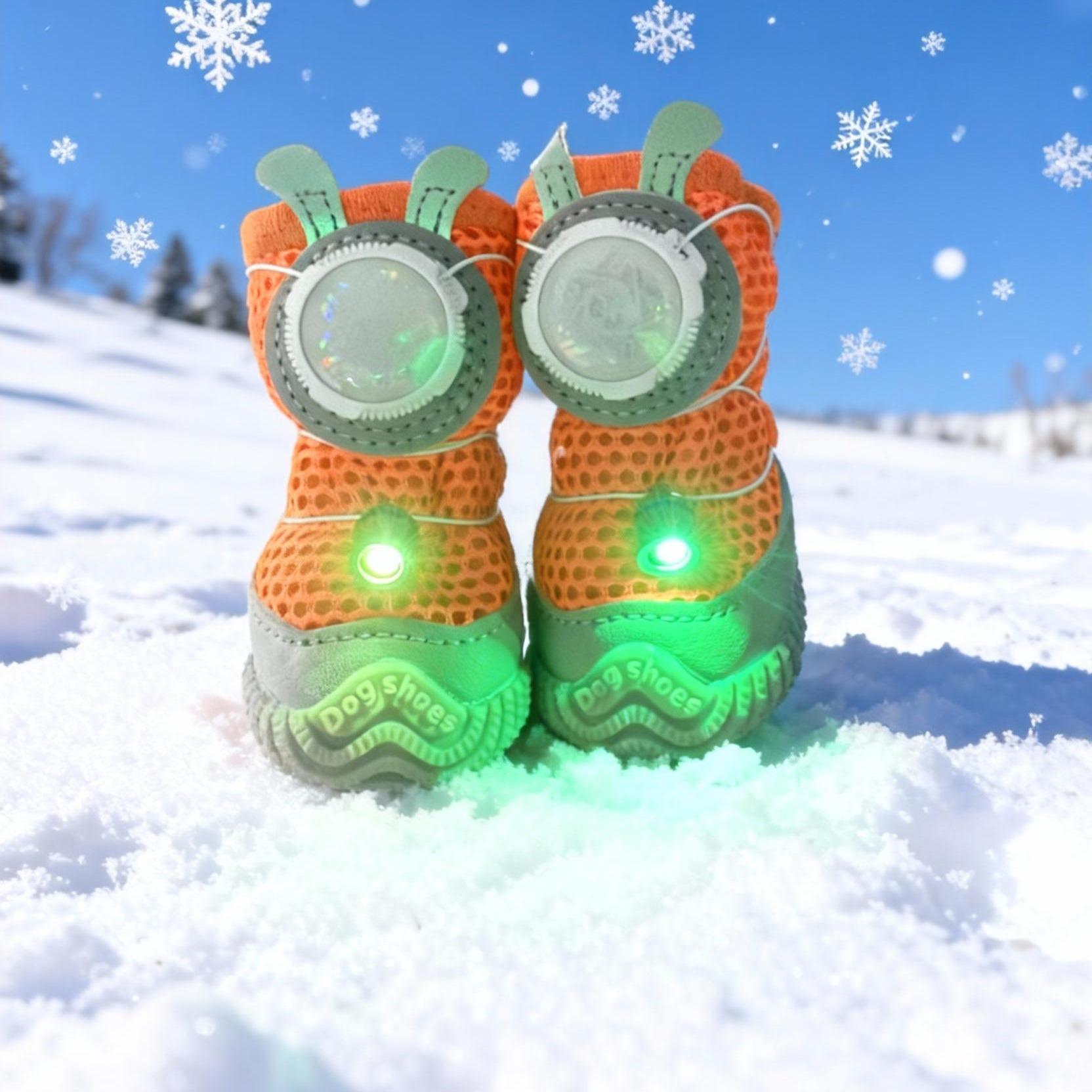 2026 New Glowing Dog Shoes 4PCS LED Light-Up Anti-Slip Paw Protector For Small Medium Dogs Night Safety Visibility Outdoor Shoes