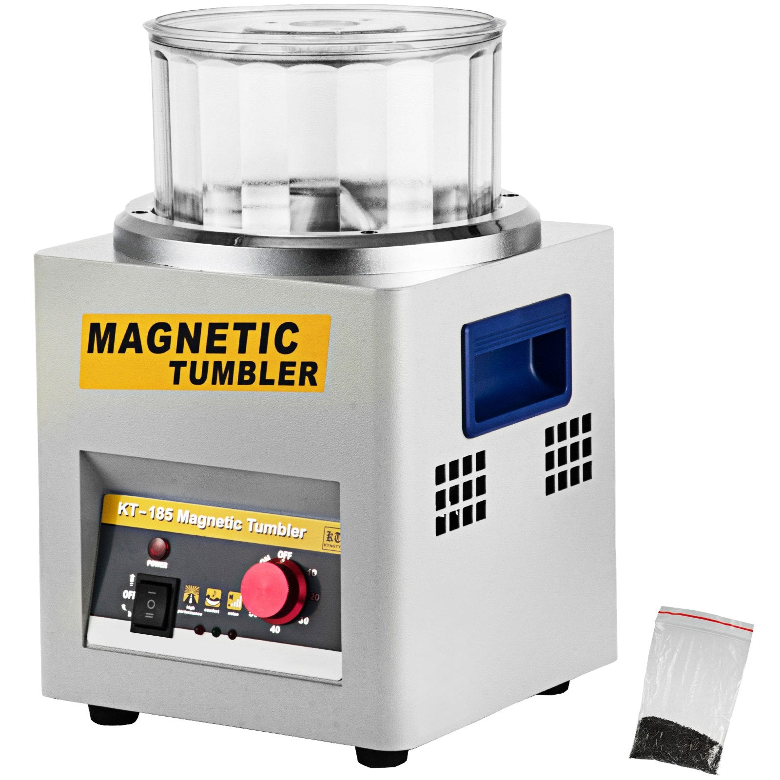 Magnetic Tumbler, 180mm Jewelry Polisher Tumbler,2000 RPM KT-185 Jewelry Polisher Finisher With Adjustable Direction And Time For Jewelry