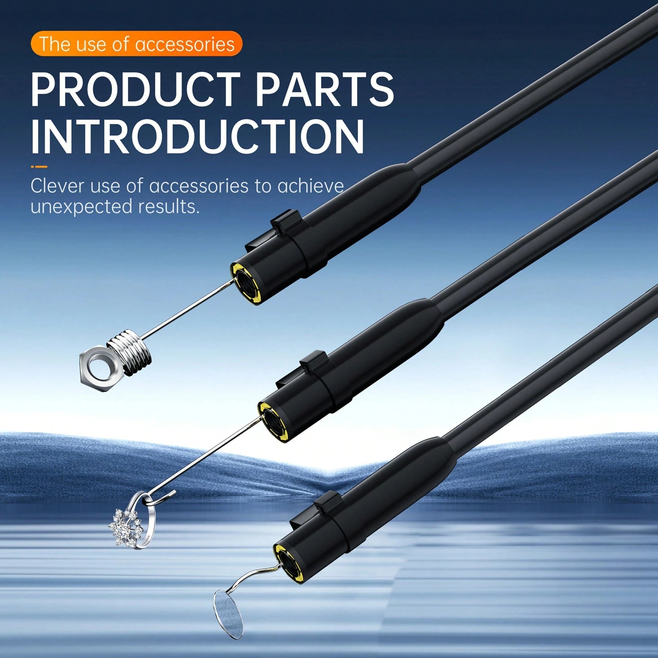 Handheld Industrial Endoscope Camera With 4.3 Inch IPS Screen IP67 HD Inspection Borescope 8 Adjustble LED - 1080P HD Borescope, - Portable Inspection Camera With Semi-Rigid Cord & Probe For, Plumbin