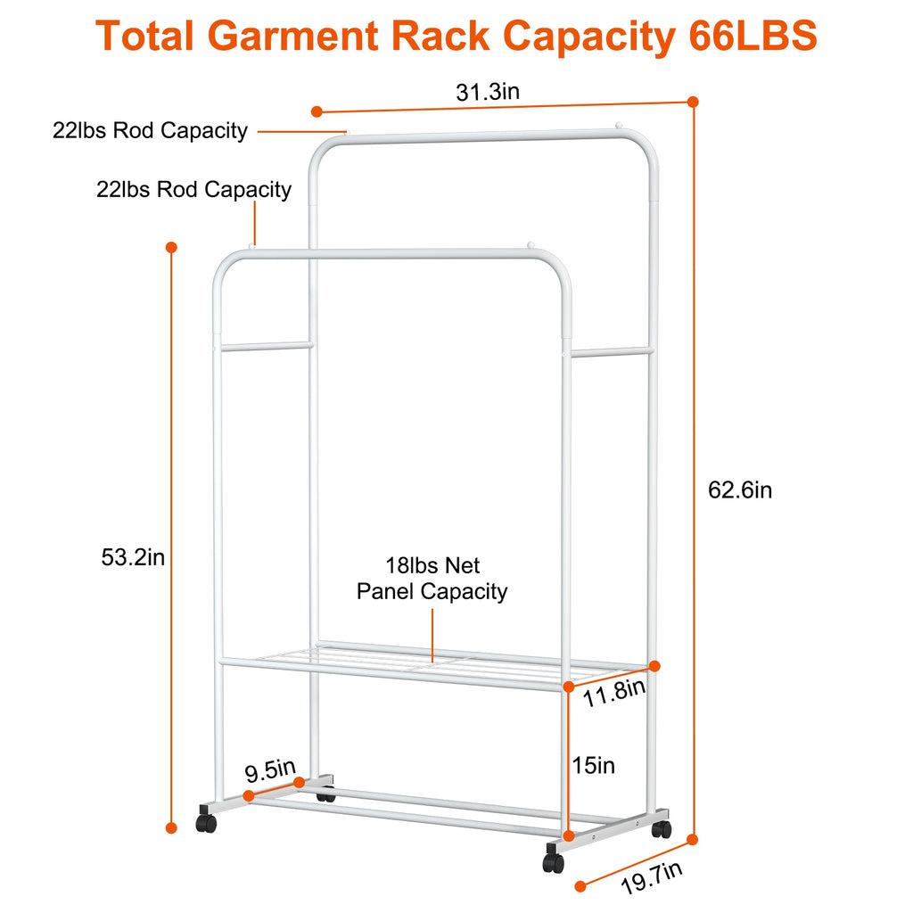 1Pc Garment Hanging Rack Clothing Hanging Rail Pillow Shoe Display Organizer Stand Rolling Wheel Clothes Organizer