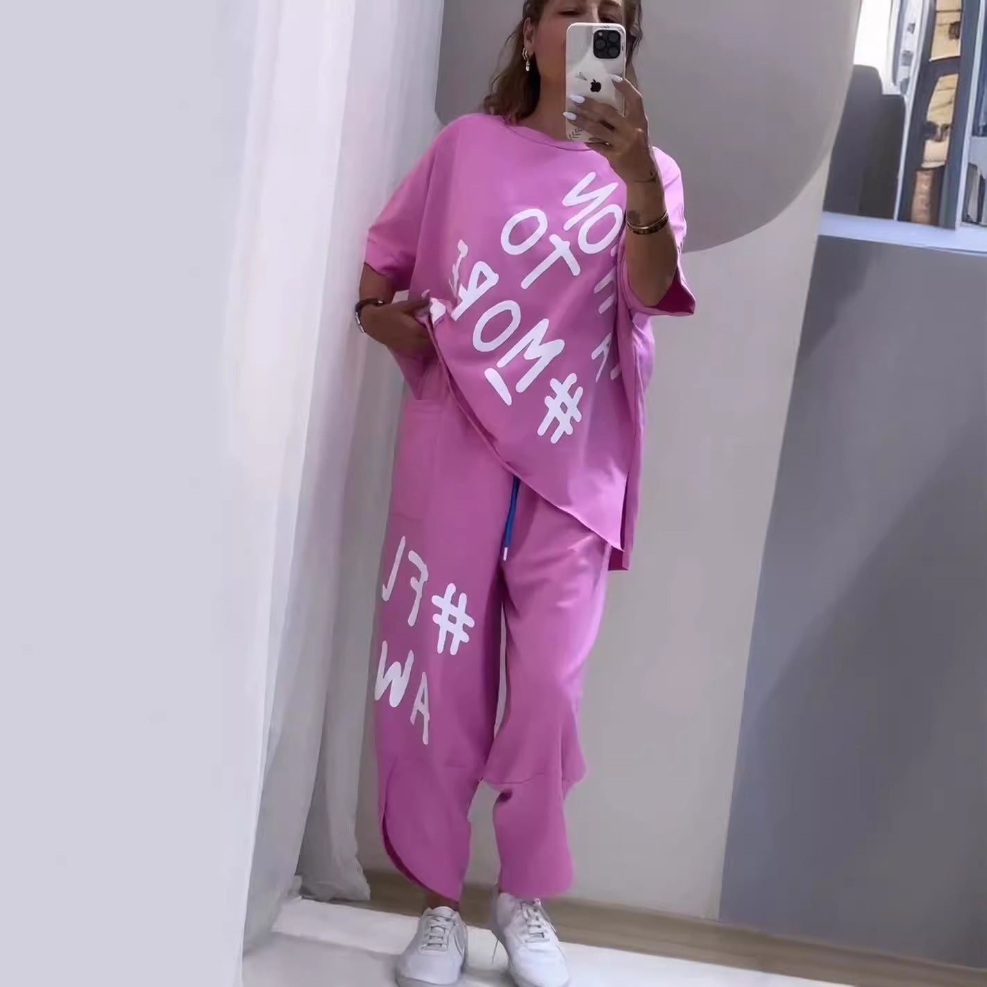 Spring And Summer European And American Women's Clothing Casual Top Two-piece Pants Women's Clothing
