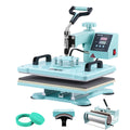 Heat Press Machine 12x15 In 5 In 1 With 30oz Tumbler Press T-Shirts Green