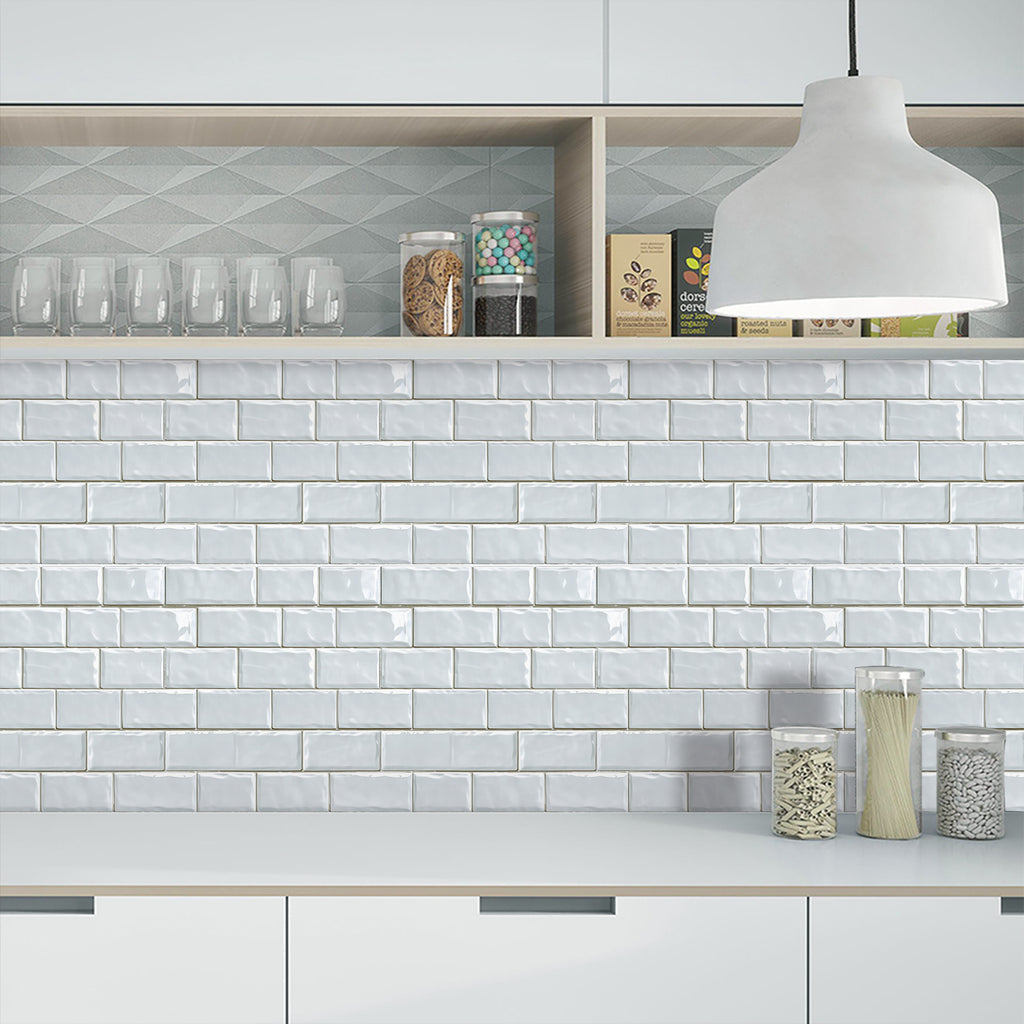 White Wall Stickers For Kitchen And Bathroom Walls, Waterproof And Oil-proof Self-adhesive Wall Stickers, Easy DIY Home Decoration, Removable Glue-free Wall Decoration