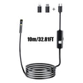 Lighted Endoscope Dual Camera, 1920P HD Endoscope Tool With 8 Adjustable LED Lights, Endoscope With Semi-Rigid Snake Camera, Waterproof 8mm Wide-Angle Inspection Camera,