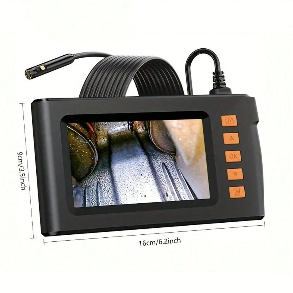 4.3 Inch Dual Lenses Endoscope Camera With Light, With 32GB Memory Card- Waterproof Borescope Camera With 8 Adjustable LED Lights,  LCD Screen, HD 1080P Inspection Camera, 5M Semi-Rigid Cord For Vehic