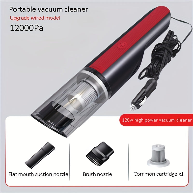 Wired Silver Red Car Vacuum Cleaner Car With Strong Suction Handheld Vacuum Cleaner Small Mini Rechargeable Home Vacuum Cleaner