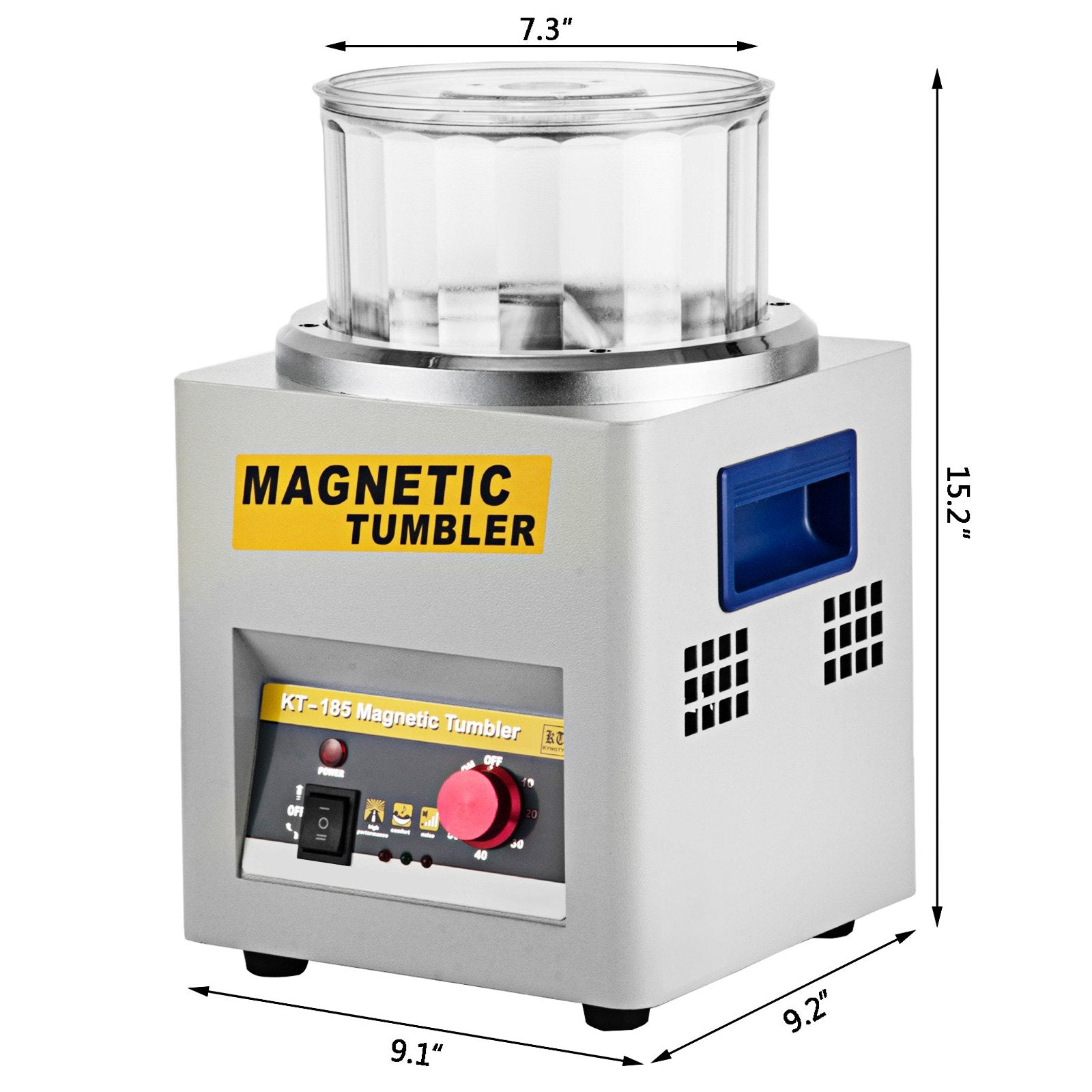 Magnetic Tumbler, 180mm Jewelry Polisher Tumbler,2000 RPM KT-185 Jewelry Polisher Finisher With Adjustable Direction And Time For Jewelry