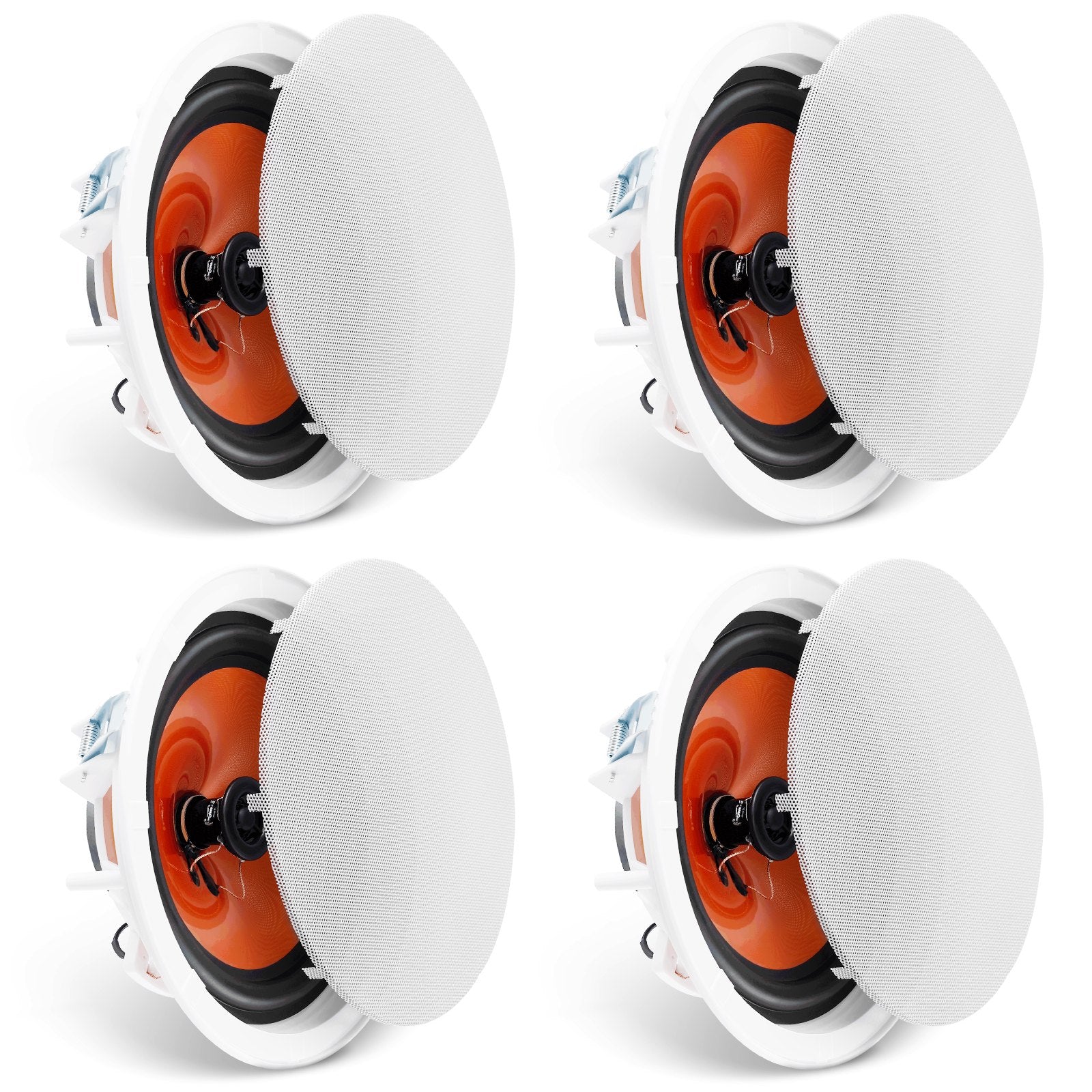4 PCs 8 Inch In Ceiling Speakers, 100-Watts, Flush Mount Ceiling & In-Wall Speakers System With 8ΩImpedance 89dB Sensitivity, For Home Kitchen Living Room Bedroom Or Covered Outdoor Porches