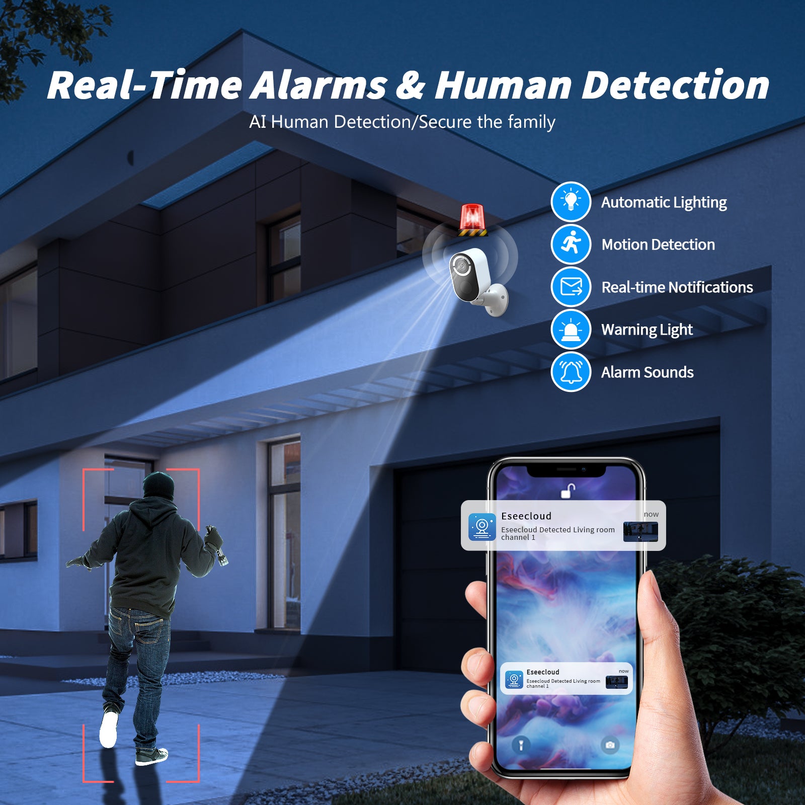 Solar Battery Security Camera Wireless Wifi CCTV Solar Powered Camera Surveill Camera Outdoor