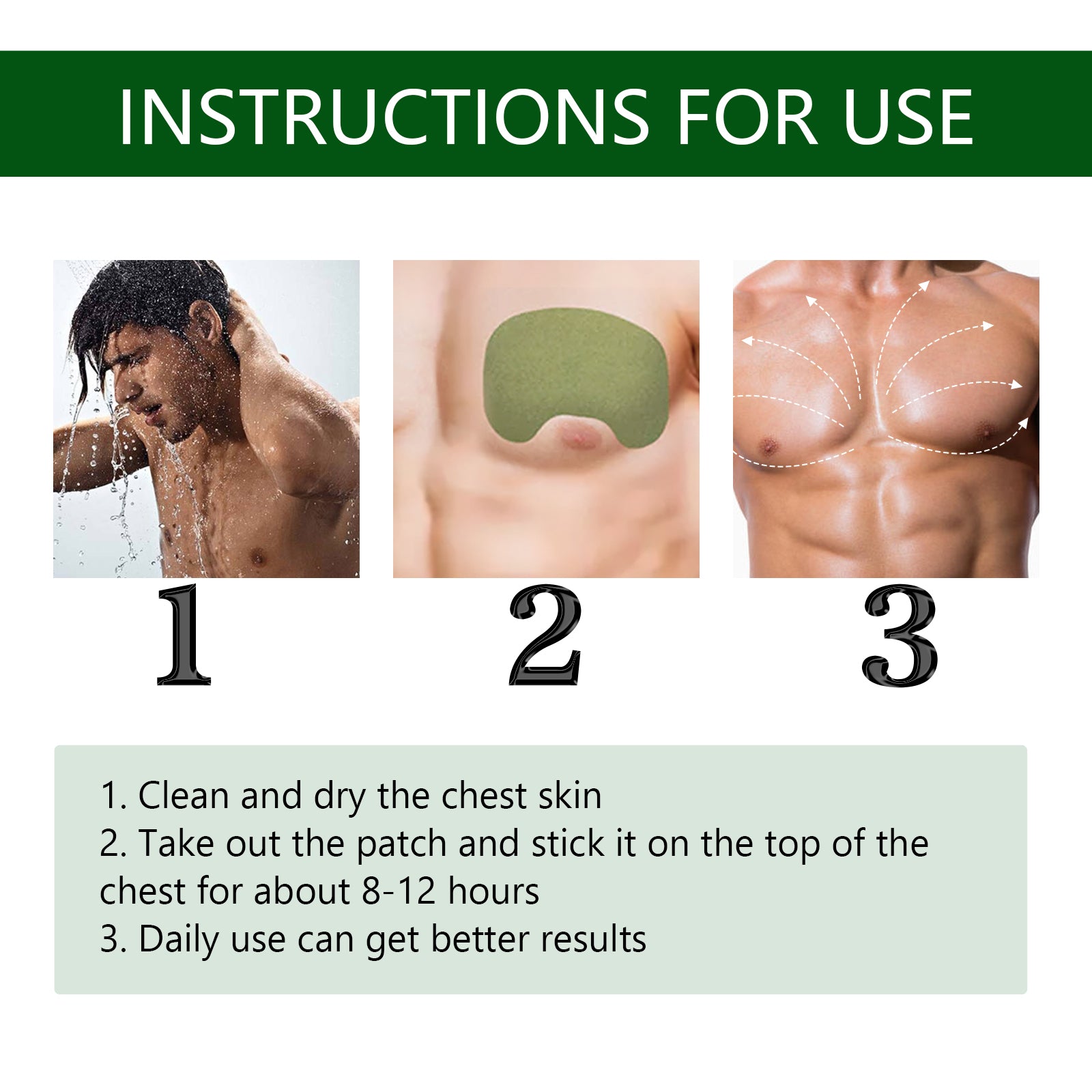 EELHOE Men's Chest Care Firming Chest Skin Anti-Sagging Men's Chest Care Patch